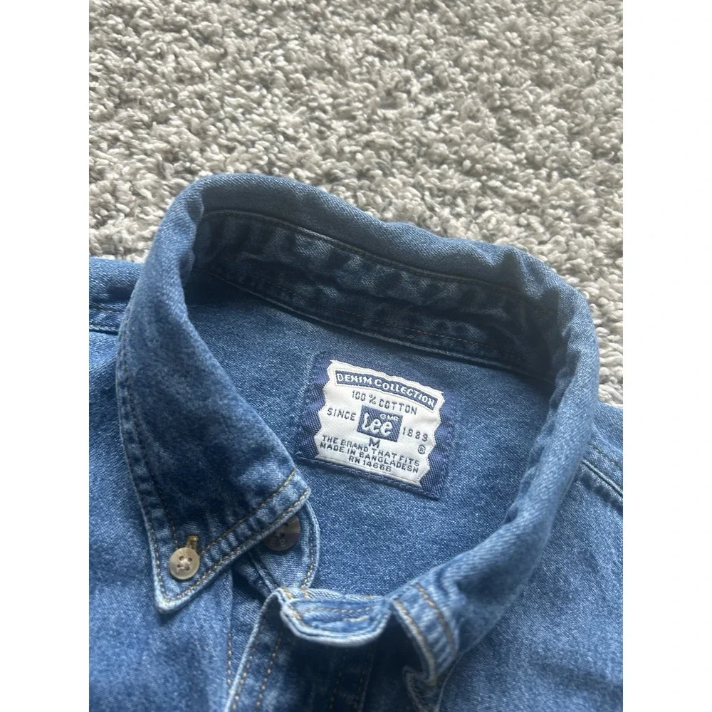 VTG Lee Denim Men's M Oktoberfest 1999 Long Sleeve Button Down 100% Cotton